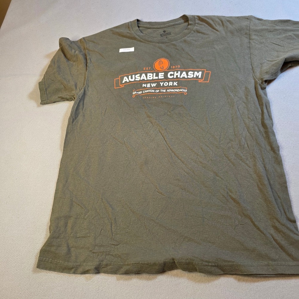Artisans Ausable Chasm New York T Shirt Mens Large Olive Green Adirondacks